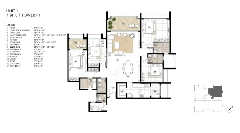 3 BHK Floor Plan