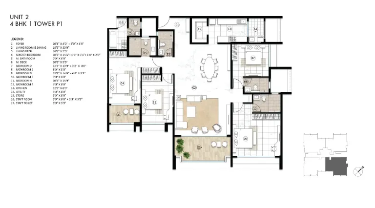 4 BHK Floor Plan